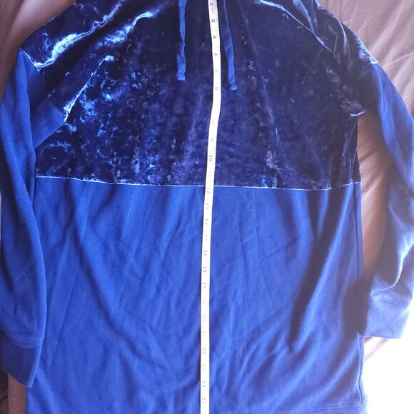 WOMEN’S PULLOVER HOODIE SAPPHIRE BLUE FLIRTITUDE ACTIVE SZ Med-Large 29 in Long - Picture 9 of 11